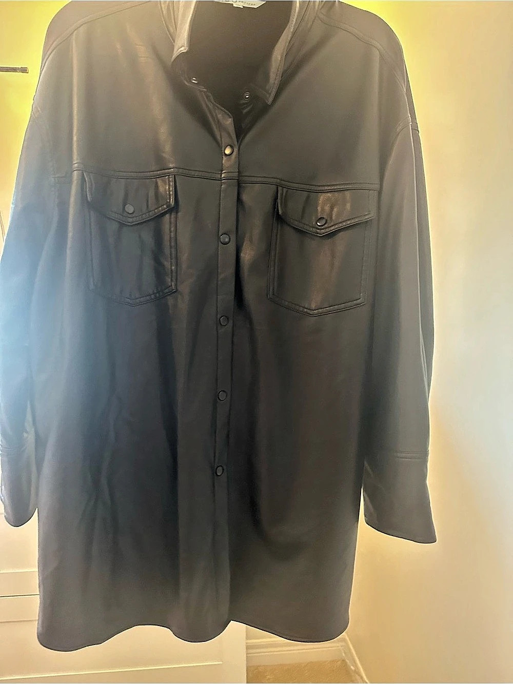 Cleo Petites Button Down Shirt in Black Size XXL (18) Like New